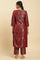 Maroon Rayon Jacquard Kurta And Pants Festive Set