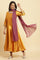 Mustard Yellow Flared Kurta, Tights And Dupatta Set