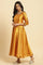 Mustard Yellow Flared Kurta, Tights And Dupatta Set