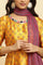 Mustard Yellow Flared Kurta, Tights And Dupatta Set