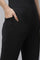 Black Solid Skinny Fit Yoga Tights With Drawstring