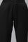 Black Solid Straight Fit Cotton Trousers With Lace Insert