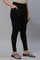 Black Solid Skinny Fit Tights With Elasticated Waist And Side Pockets