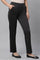 Black Solid Straight Fit Pants With Side Pockets