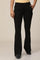 Black Solid Flared Pants With Elasticated Waist