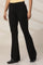 Black Solid Flared Pants With Elasticated Waist