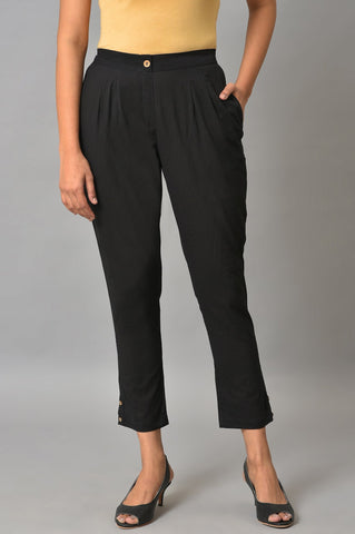 Black Straight Fit Plus Size Trouser Pants