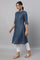 Blue Printed Cotton kurta & Trousers Set