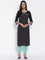 Black Printed LIVA Kurta & Tights