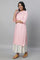 Baby Pink Solid kurta & Culottes Set