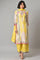 Light Yellow Printed kurta With Parallel Pants And Chiffon Dupatta