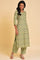 Light Green Embroidered Yoke Plus Size kurta