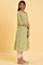 Green Mock Layered Embroidered kurta