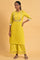 Yellow Embroidered Shantun Festive kurta