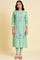 Light Green Glitter Printed Straight kurta