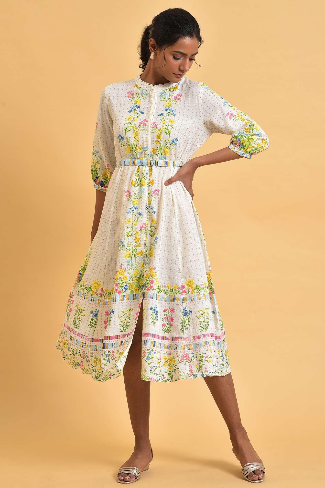 White Floral Summer Vacay Dress