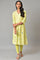 Green A-Line Floral Print kurta