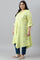 Light Green Printed Asymmetrical Plus Size kurta