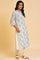 White Printed Button Down Kurta