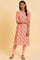 Peach Glitter Printed Plus Size Straight kurta