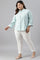 Light Blue Western Buton-Down Plus Size Top