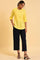 Yellow Blue Cotton Flax Top