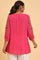 Pink Embroidered Flared Top