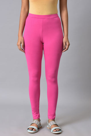 Pink Cotton Jersey Tights