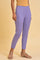 Purple Solid Slim Pants