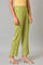 Nile Green Straight Pants With Lace