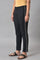 Black Parallel Pants With Side Embroidery