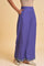 Purple Rayon Embroidered Parallel Pants