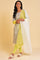 Light Green And White Colour Block Dupatta