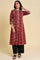 Dark Red A-Line kurta Set