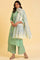 Light Green Printed kurta, Parallel Pants & Dupatta Set