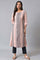 Plus Size Pink Dobby Printed kurta