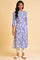 Blue Floral Printed kurta & Pants Set