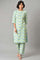 Light Green Printed kurta And Pants Co-Ord Set