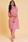 Pink Floral Printed kurta, Pants & Dupatta Set