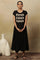 Black Modal Flax Applique  Dress