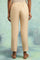 Beige Solid Slim Pants