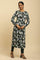 Black Floral Printed Embroidered Winter Kurta