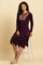 Purple Embroidered Winter Kurta And Tights Set