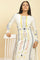 White A-Line Kurta In Multicoloured Print And Tights Set