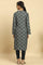 Green Printed Winter Kurta And Tights Set