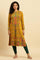 Yellow Geometric Printed Winter Kurta And Tights Set