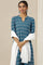 Blue Geometric Printed Mandarin Collar Cotton Blend Straight Dobby Kurta