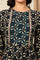 Black Geometric Printed Rayon Crepe A-Line Kurta With Metallic Embroidery On Yoke