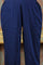 Navy Blue Embellished Ankle-Length Straight Pants