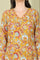 Mustard Yellow Floral Printed Breezy Rayon A-Line Kurta And Pants Set